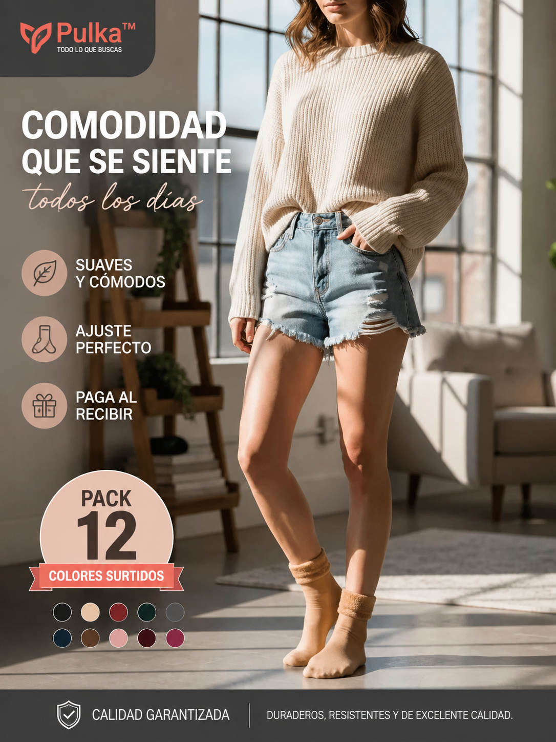Pack 12 Calcetines Termicos Suaves