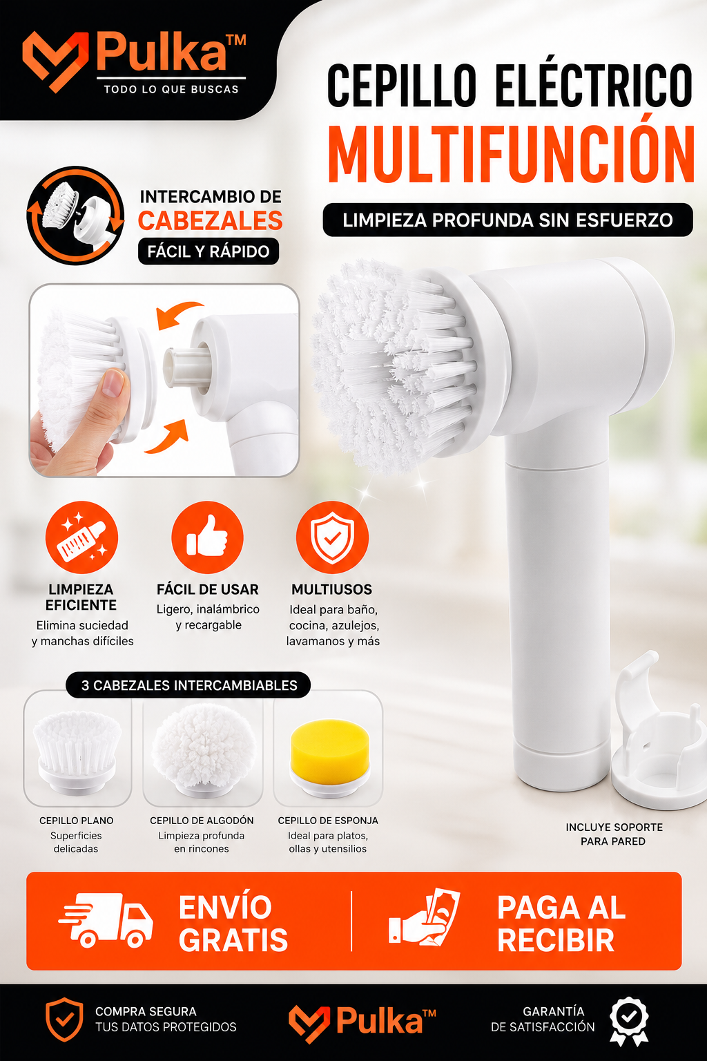Cepillo De Limpieza Eléctrico 5 En 1
